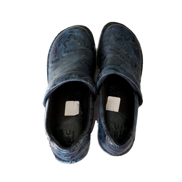 B.O.C Womens Peggy Leather Blue Professional Slip On Clogs Size 9.5 - Picture 5 of 6